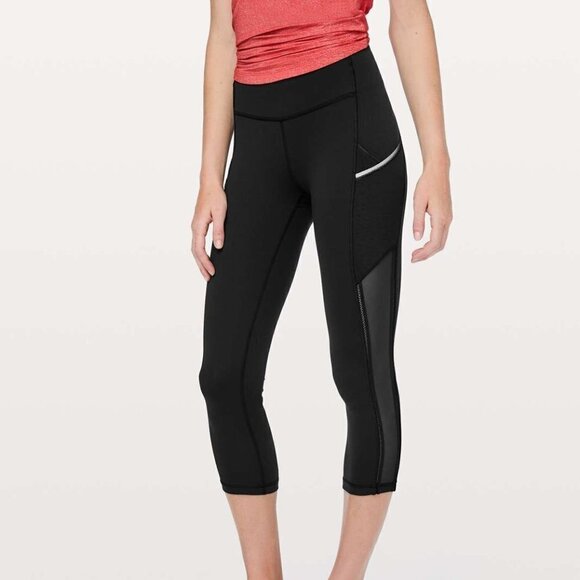 Lululemon Speed Up Crop *High Mesh 21" Black - Picture 1 of 14